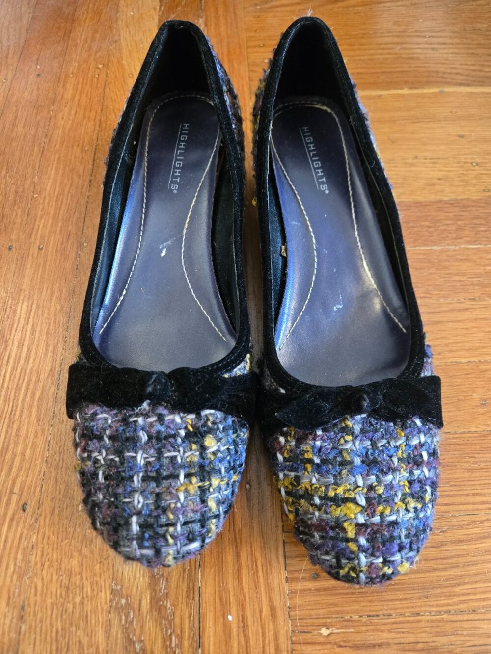 Highlights Purple Boucle Kitten Heels, Sz 9